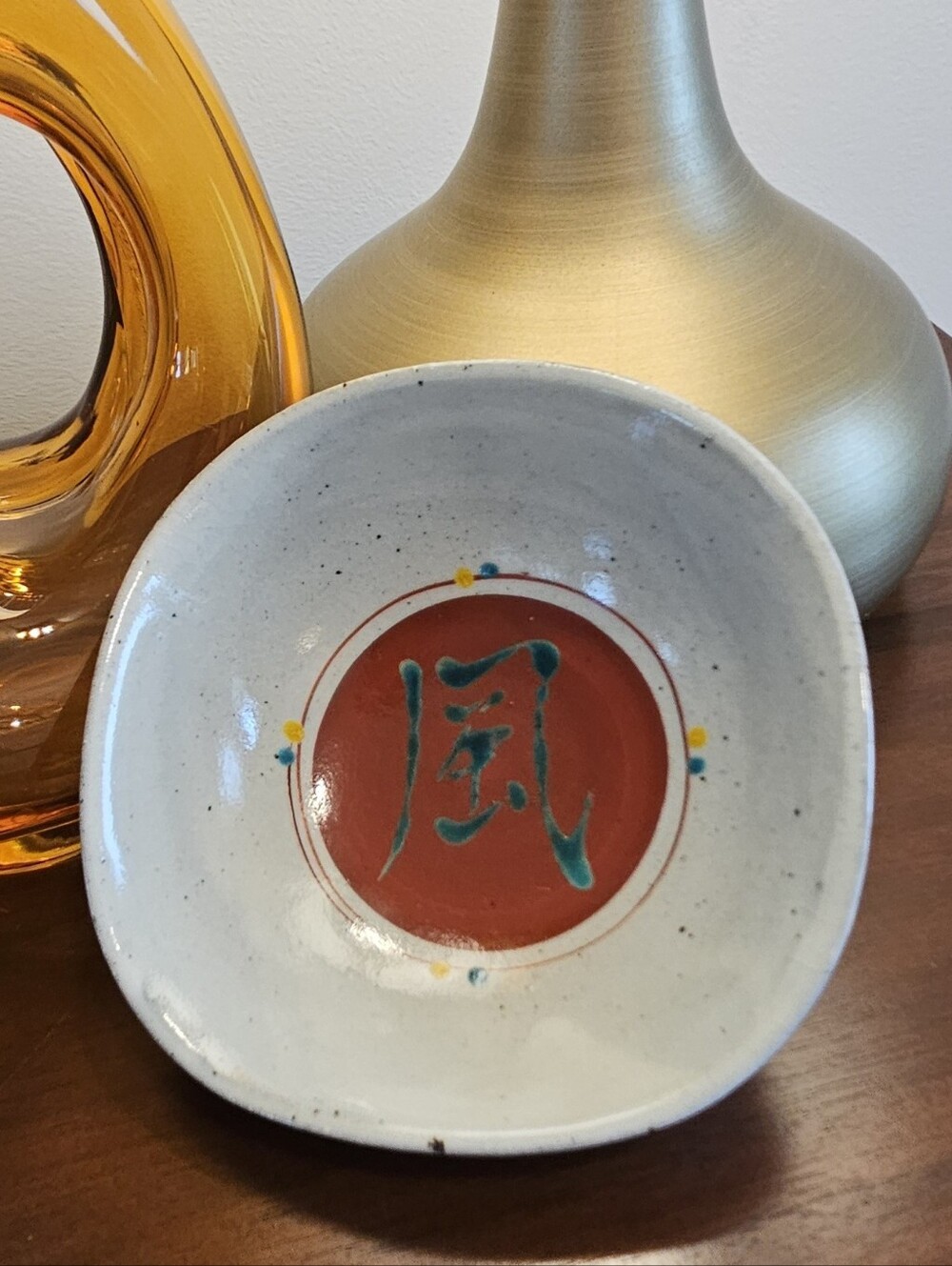 Vintage Handmade Studio Pottery Speckled Ceramic Bowl – Japanese-Inspired Design